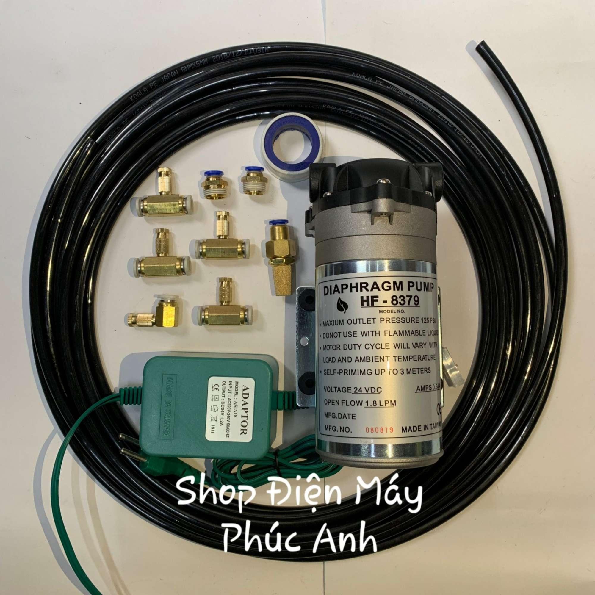 Bơm phun sương làm mát gồm 5 đầu phun và 10m dây