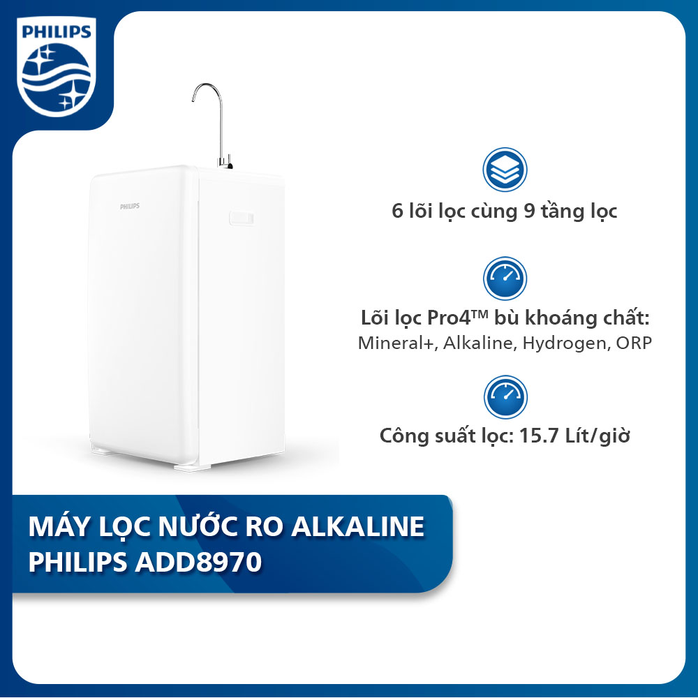 [Trả góp 0%] Máy lọc nước RO Alkaline Philips ADD8976/ADD8970