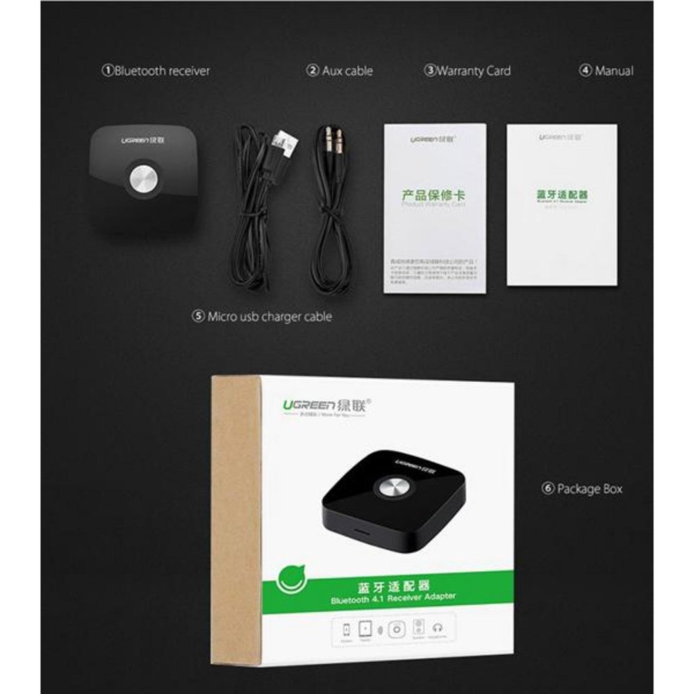 Bộ thu âm thanh Bluetooth Hifi Stereo cổng 3.5mm Receiver Adapter UGREEN 30444