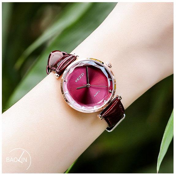 [HCM]Đồng Hồ Nữ Kezzi 1900 Dây Da