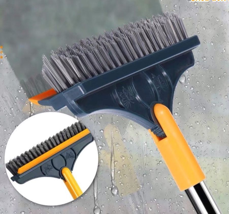 Chổi Chà Sàn Nhà Tắm Thông Minh Thiết Kế 2 Đầu Gạt Nước Và Đầu Chổi Xoay 120 Độ Cọ Sạch Khe Hẹp Và Góc Tường