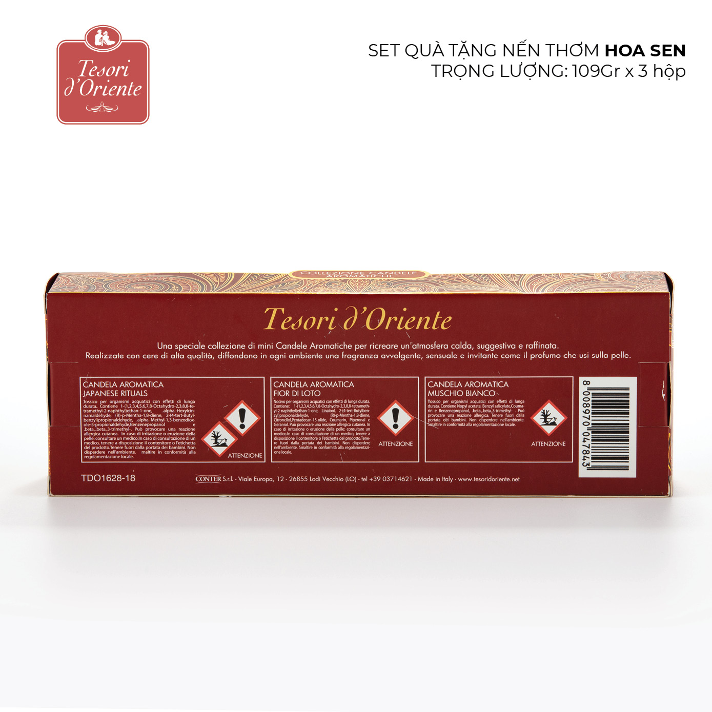 Set ba nến thơm mini Tesori d'Oriente 109gr