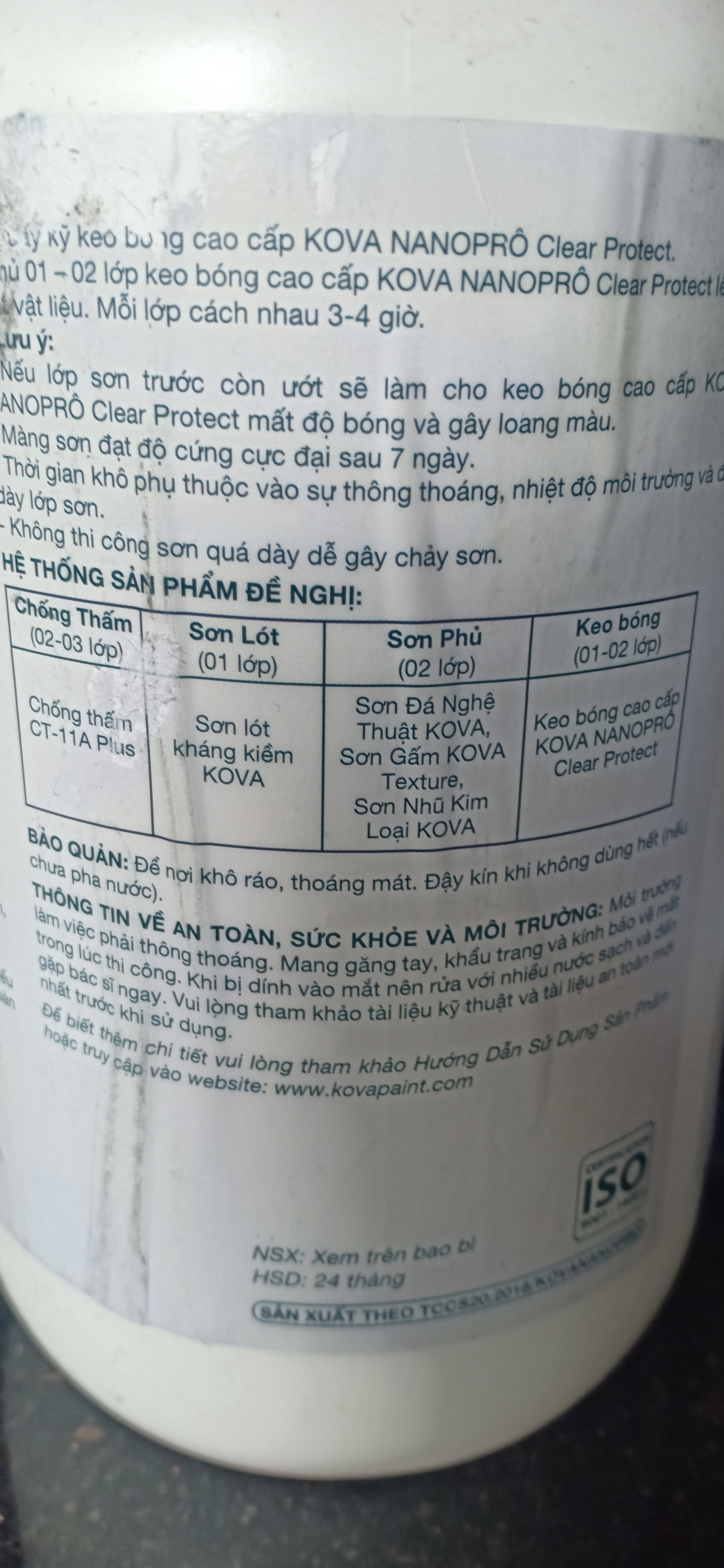 keo bóng nano Kova(1k)* sơn kova chính hãng*