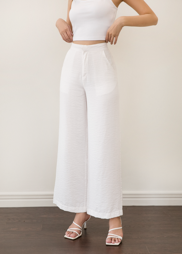 Quần culottes MIEU trơn dài - HM12 (Kem Lá/Trắng)