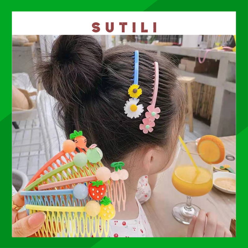 Lược cài tóc hình hoa dễ thương cho bé Sutili (1 cặp)
