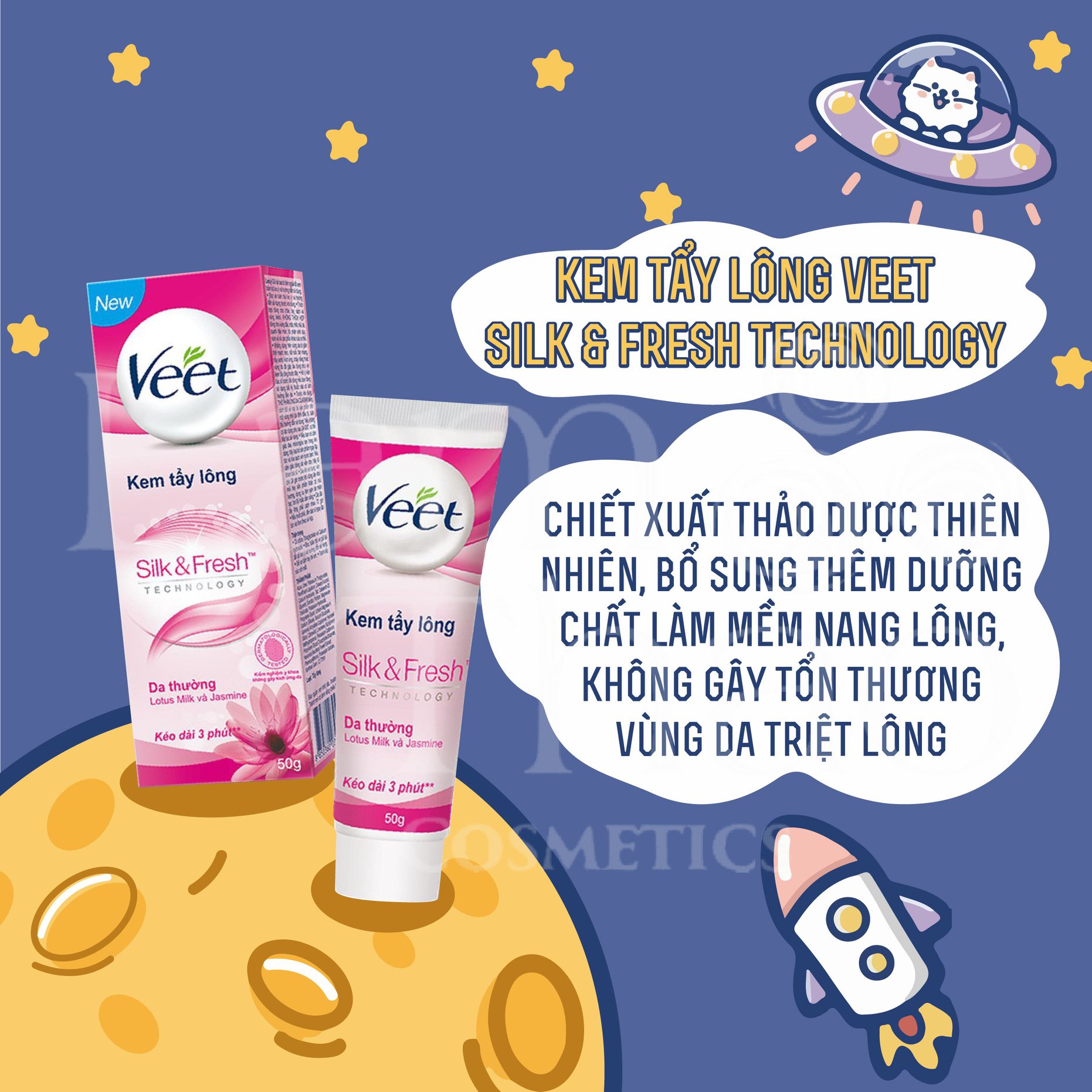 Kem Tẩy Lông Cho Da Thường Veet Silk & Fresh