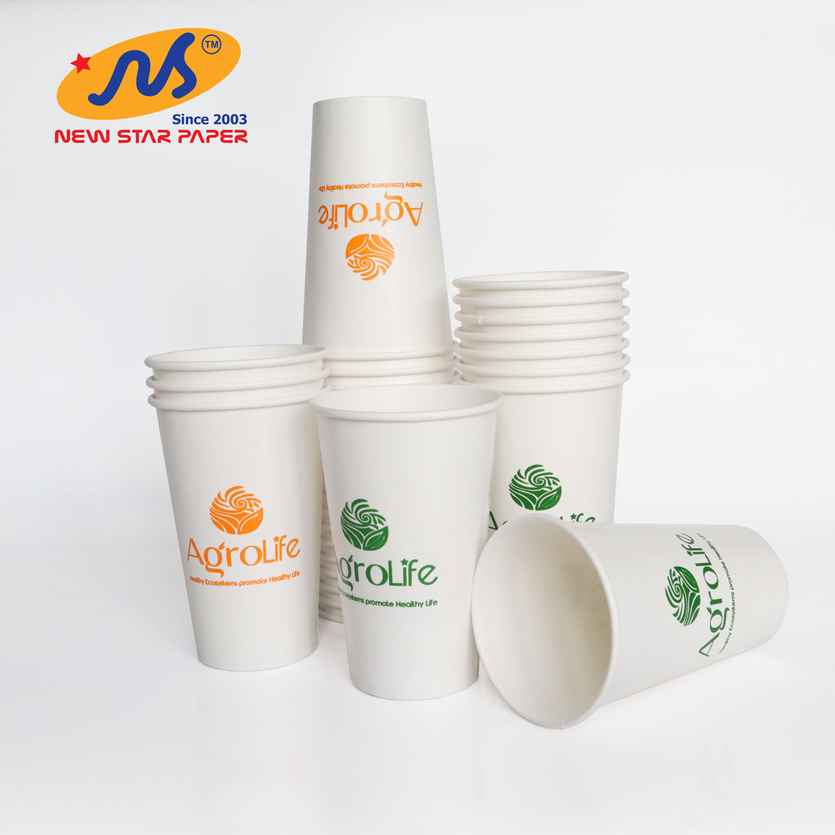 Ly giấy 16oz~472ml - Lốc 50 ly giấy có in lụa