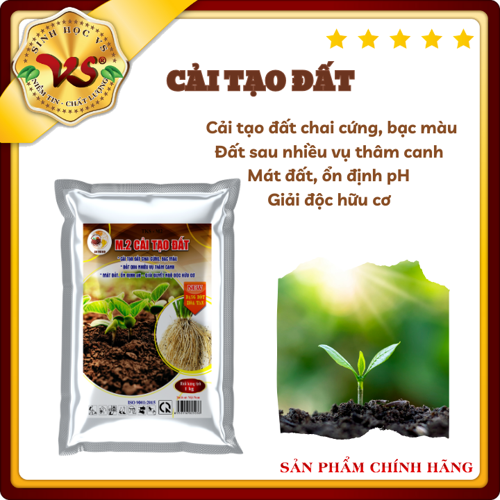 Tks m2 cải tạo đất: men vi sinh cải tạo đất trồng- gói 1kg