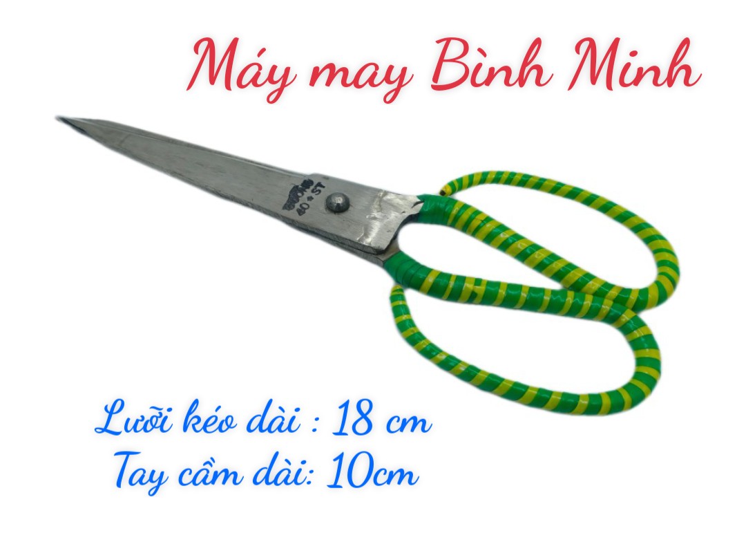 Kéo cắt vải tay quấn vàng xanh
