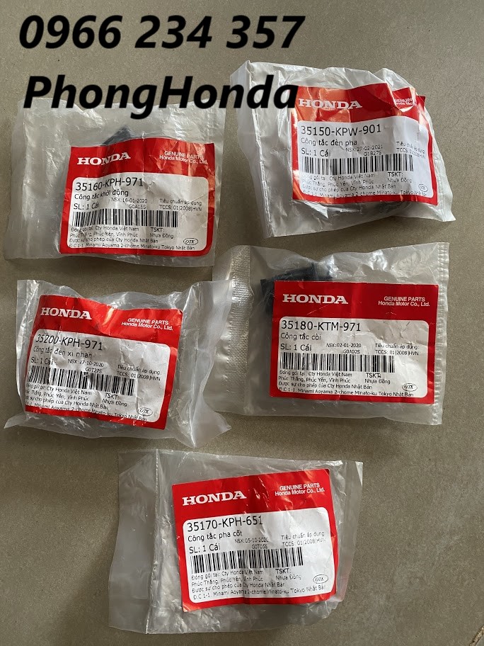 Nút công tắc wave s, wave rs , wave alpha lớn 100c 2006 - 2016 chính hiệu honda