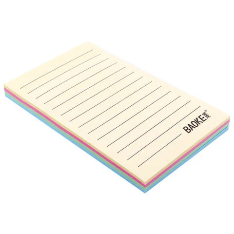 Giấy nhớ 3x4 có dòng kẻ 4 màu pastel baoke tz6001