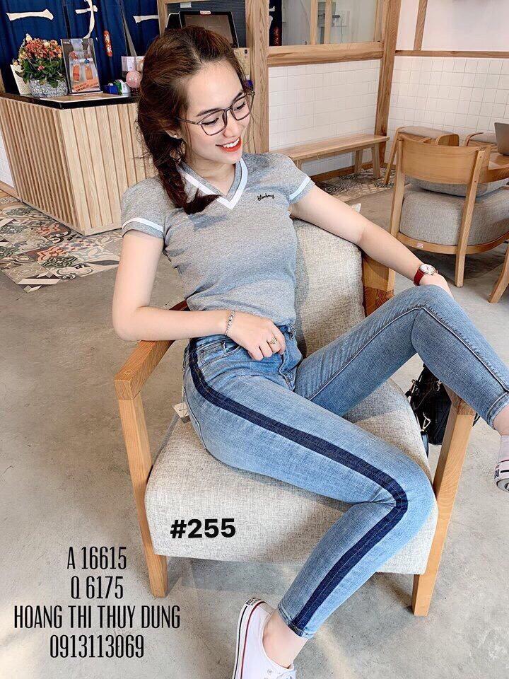 QUÂN JEAN DÀI NỮ _ PHỐI SỌC MÀU HOT