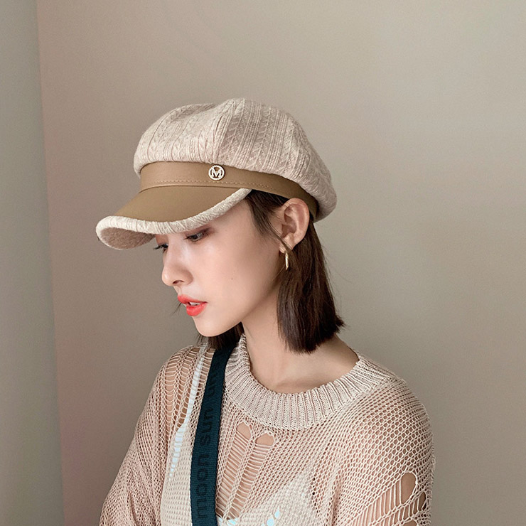 Mũ Nồi Mũ Len Phối Da Khuy Chữ M - 100style