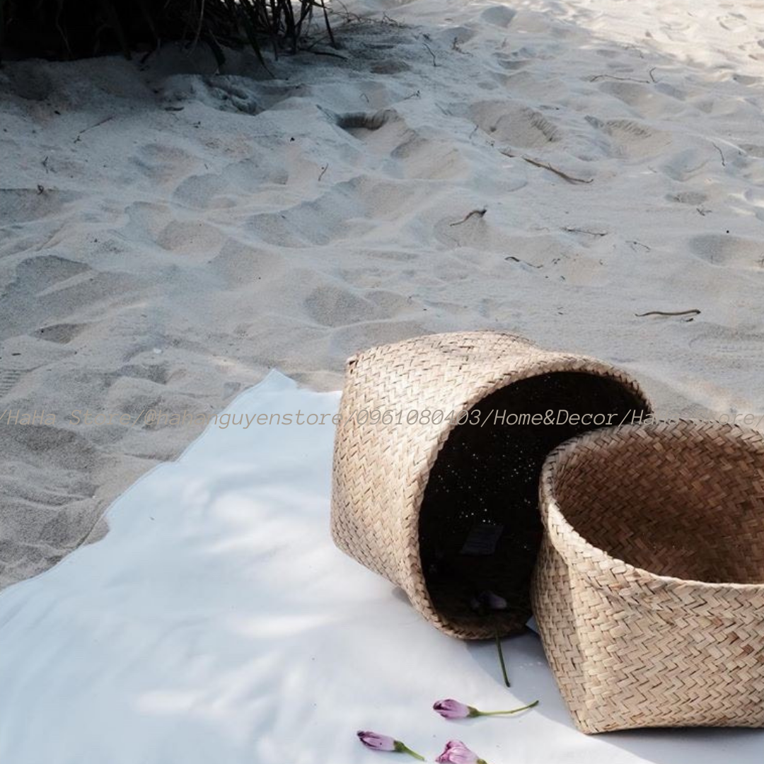 Thúng Cói Trồng Cây Giỏ Cói Decor GCD02-1