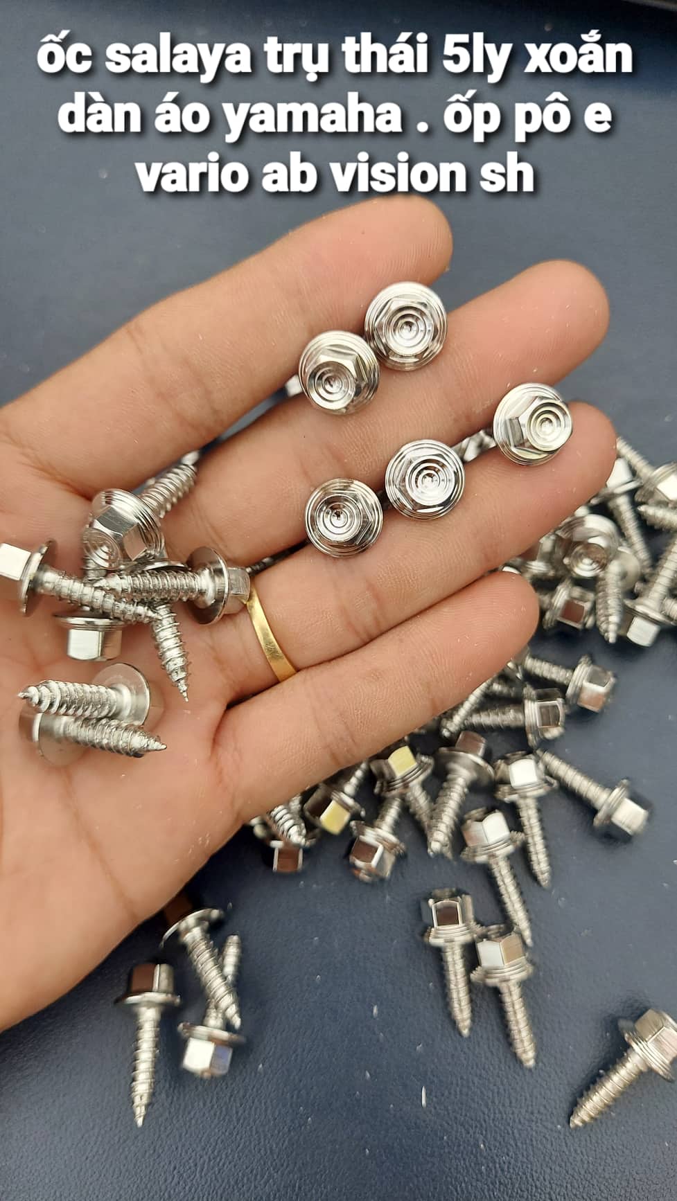 Ốc Salaya Đầu Trụ Thái xoắn 5ly dàn áo ya ốp pô e vario ad sh vision