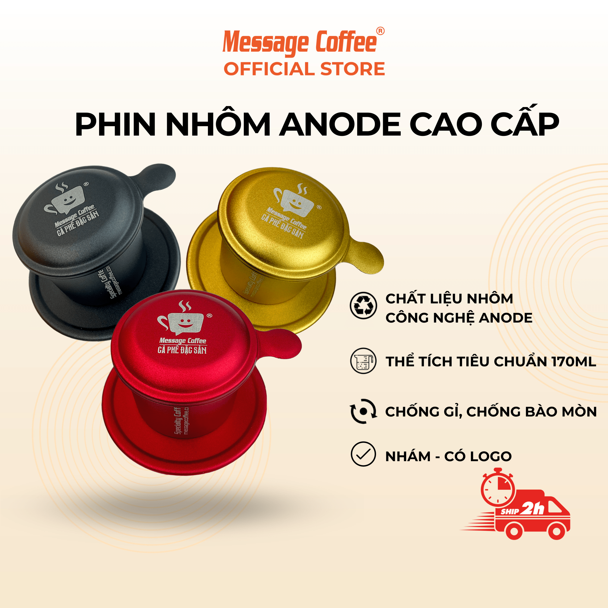 Phin Nhôm ANODE cao cấp nhiều màu từ Message Coffee