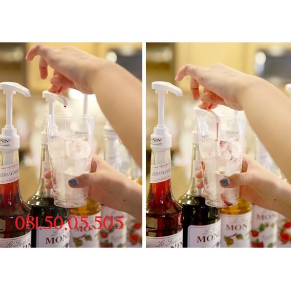 Vòi bơm sirô Monin - Pump Syrup Monin 10ml (Vừa chai MoninMaulin can vàng Maulin 1.3kg GifardTorani Boduo 2L)
