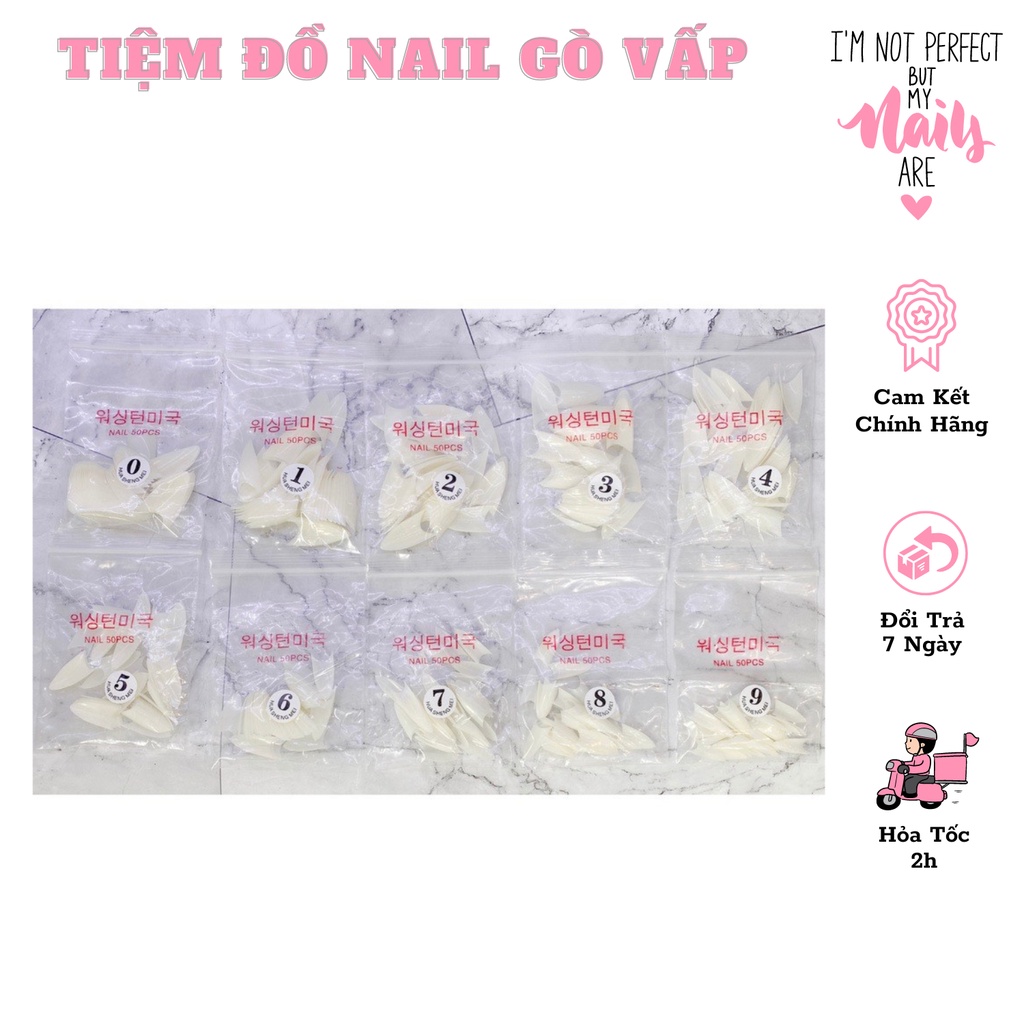 Móng Nối Móng Tip HSM Túi 500 móng nhựa dẻo đủ size 0 - 9