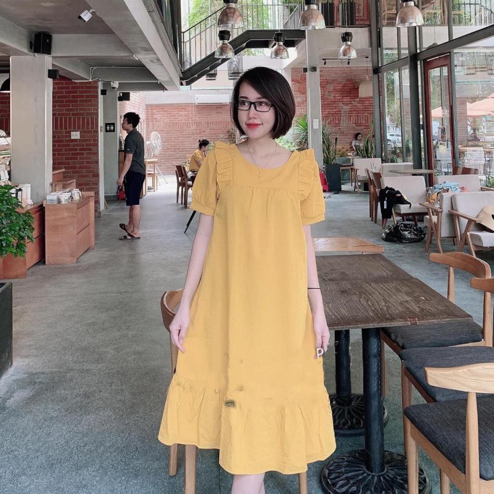 ĐẦM BẦU VÁY BẦU CÔNG SỞ ĐŨI LỤA -VÁY BẦU HÈ CỘC TAY