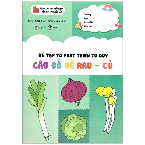 Bé tập tô phát triển tư duy - câu đố về rau củ