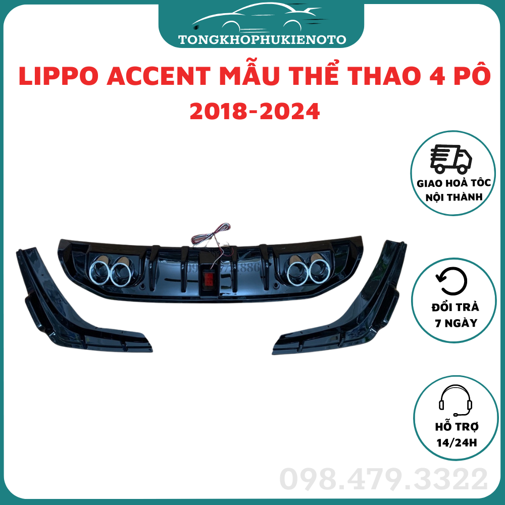 Lippo, líp pô xe accent 2021-2022-2023,2024 mẫu mới thể thao, rất đẹp