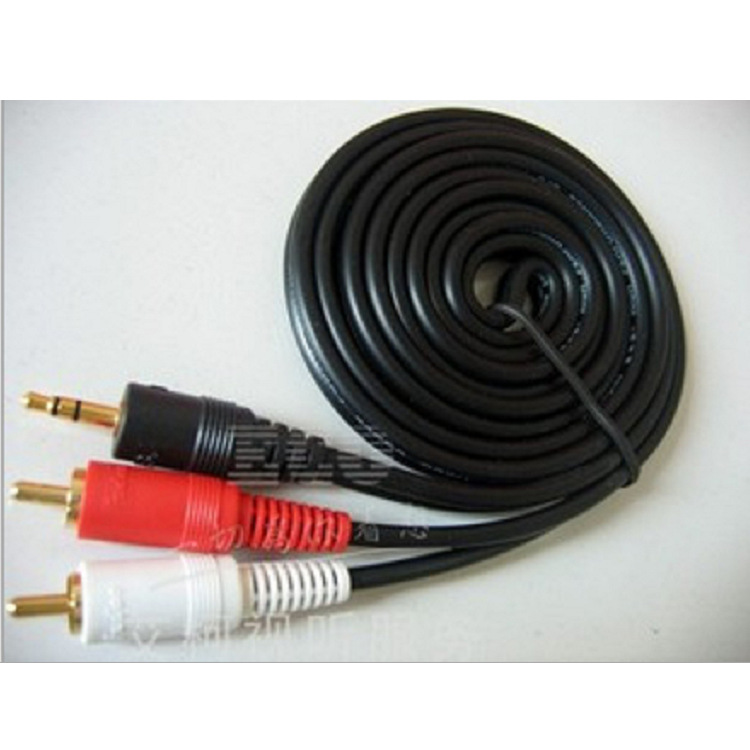 Dây AV đầu 3.5mm ra 2 đầu hoa sen (RCA)