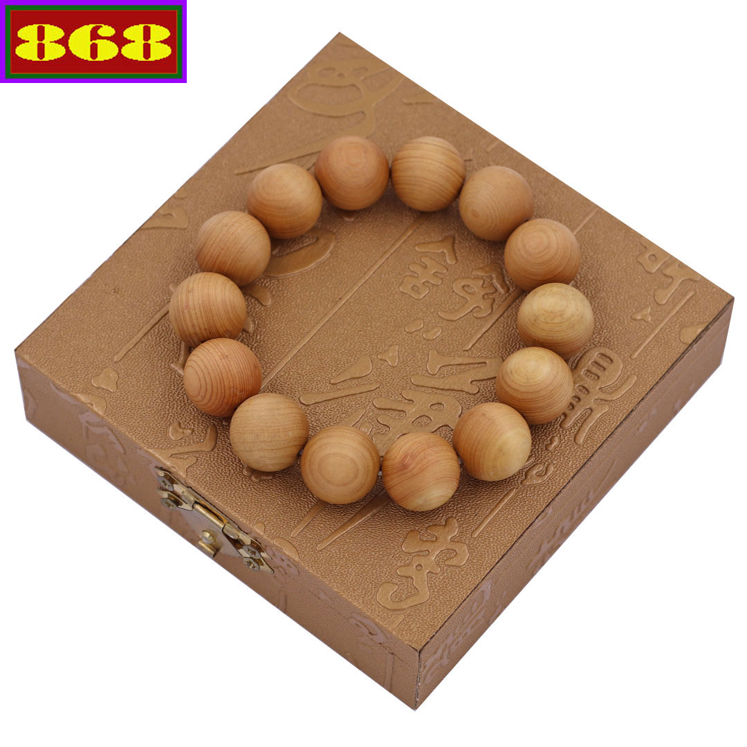 Hạt chuỗi đeo tay gỗ Hoàng đàn 15 ly - Vòng chuỗi gỗ phong thủy