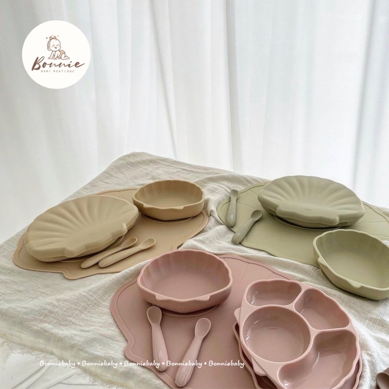 Set ăn dặm vỏ sò silicon TGM x Nature Hàn Quốc