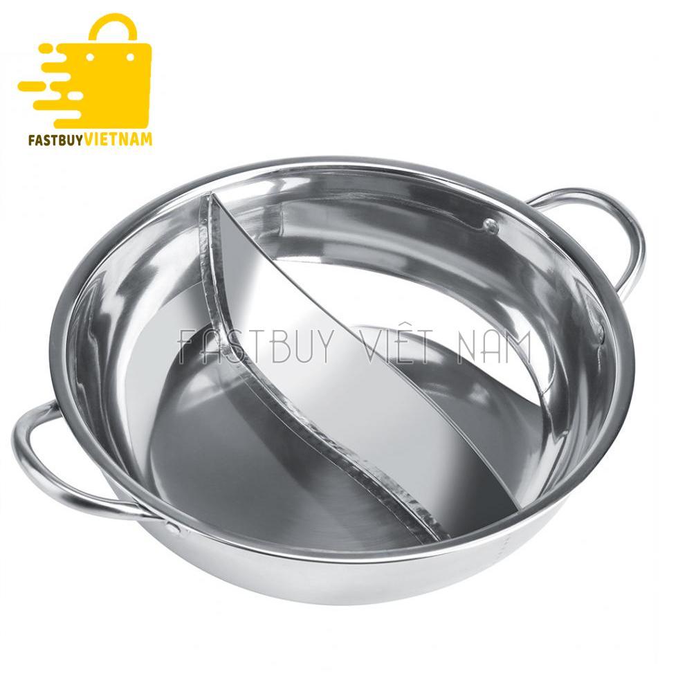 Nồi Lẩu INOX 2 Ngăn Đa Năng Size 30cm