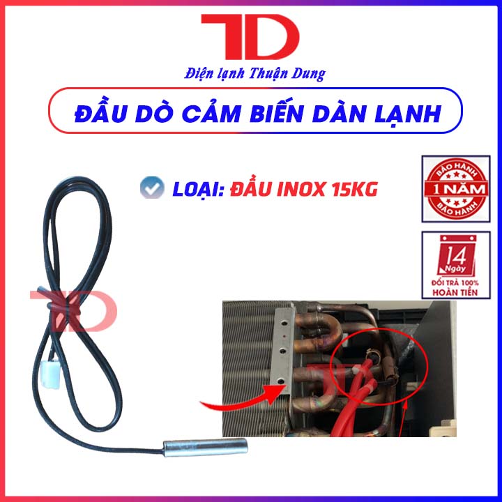 Đầu dò cảm biến điều hoà nhiệt độ, Sensor nhiệt đầu đồng và inox 15K - Điện Lạnh Thuận Dung
