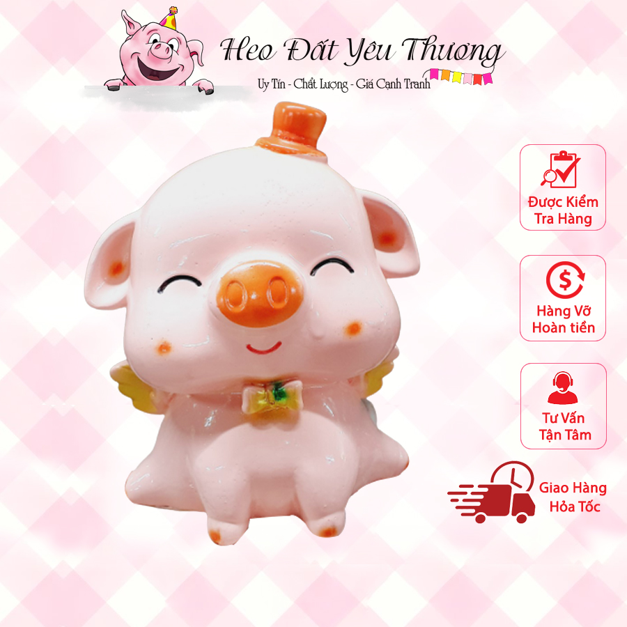 [Freeship Max] Heo đất đựng tiền hình heo thiên thần cánh [heodatyeuthuongonline]
