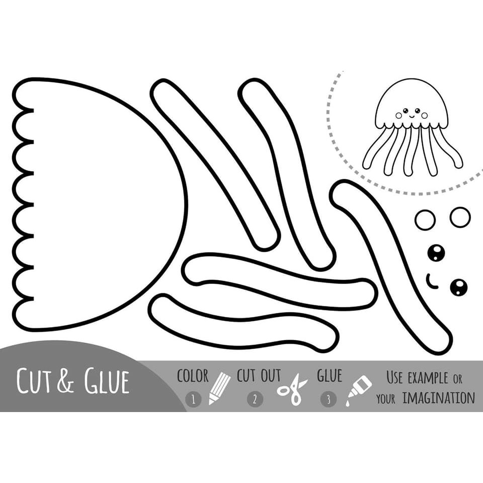 Giấy tô màu và cắt dán - Mẫu 1