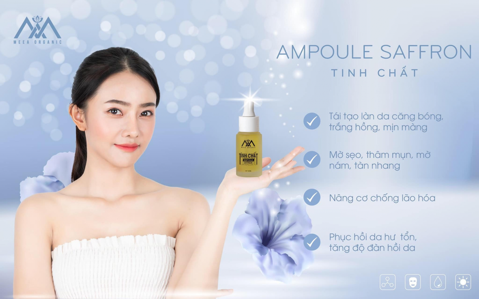 [HCM]Tinh chất dưỡng da Ampoule Saffron - MeeA Organic 20ml
