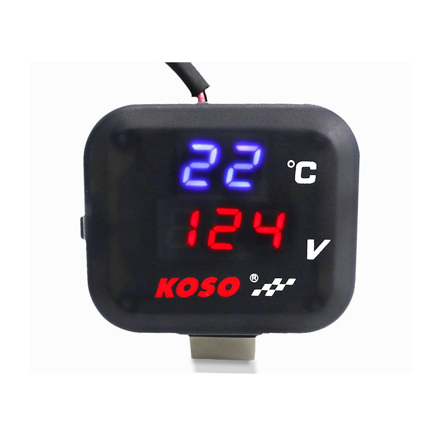 Đồng hồ đo volt 3 chức năng koso gắn xe máy
