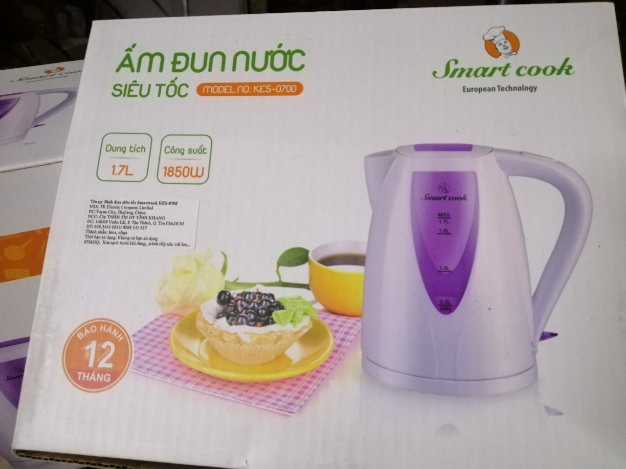 ẤM ĐUN SIÊU TỐC Smart Cook 1,7L - của Elmitch Đức