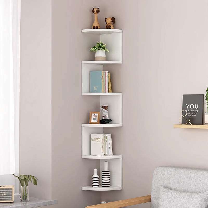 Kệ góc trang trí nhiều tầng, bằng gỗ MDF cao cấp, giá sách