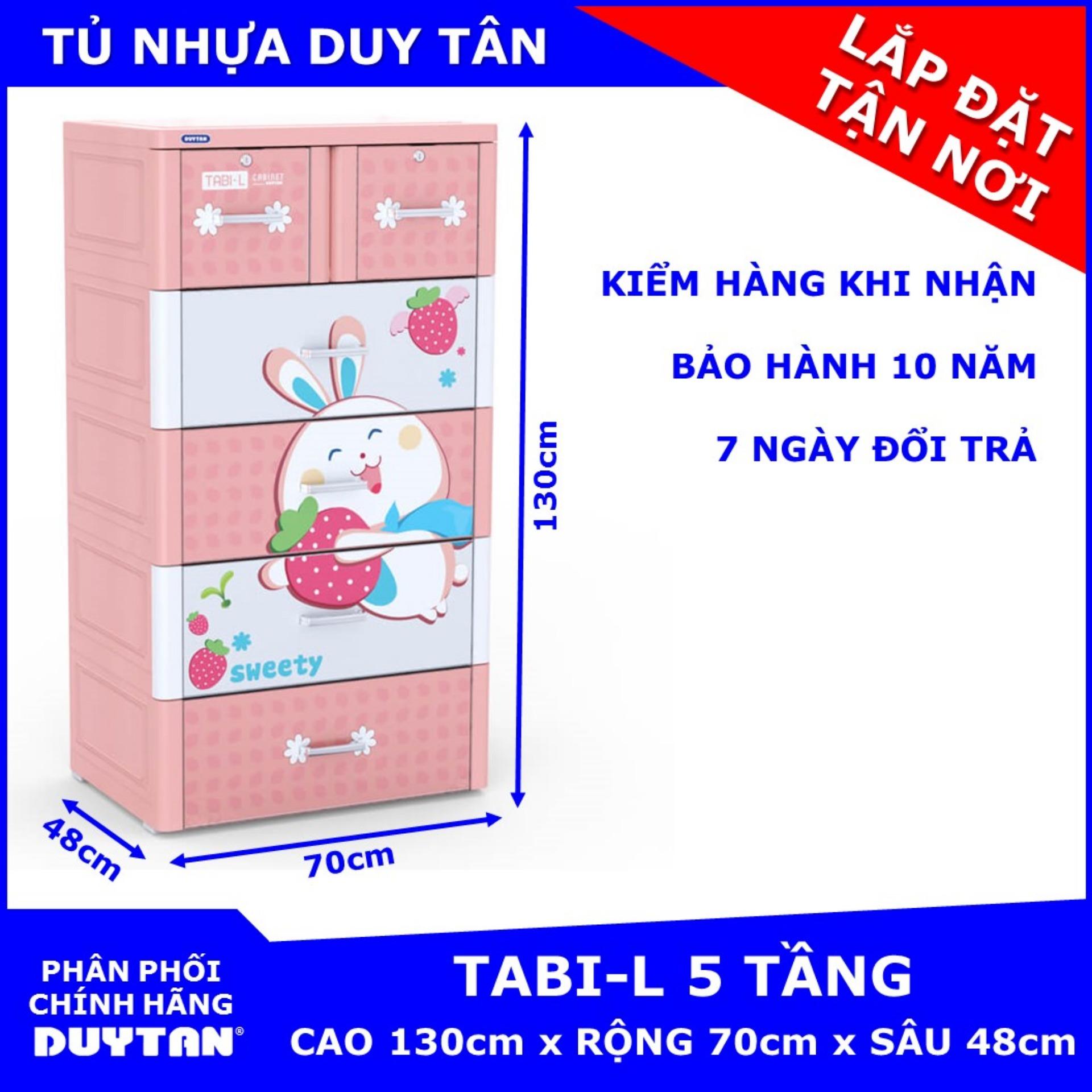 Tủ nhựa cao cấp Duy Tân TABI-L 5 tầng (Hồng Thỏ Dâu)