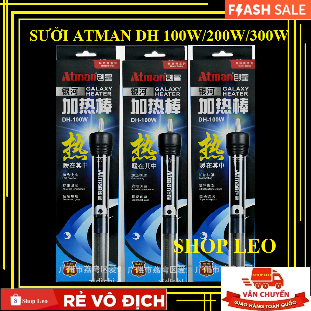 [Hoàn Tiền 10%]Sưởi ATMAN DH 200W - Sưởi bể cá - Sưởi hồ thủy sinh - Sưởi cá giá rẻ - shopleo - sưởi thủy tinh cao cấp - phụ kiện thủy sinh