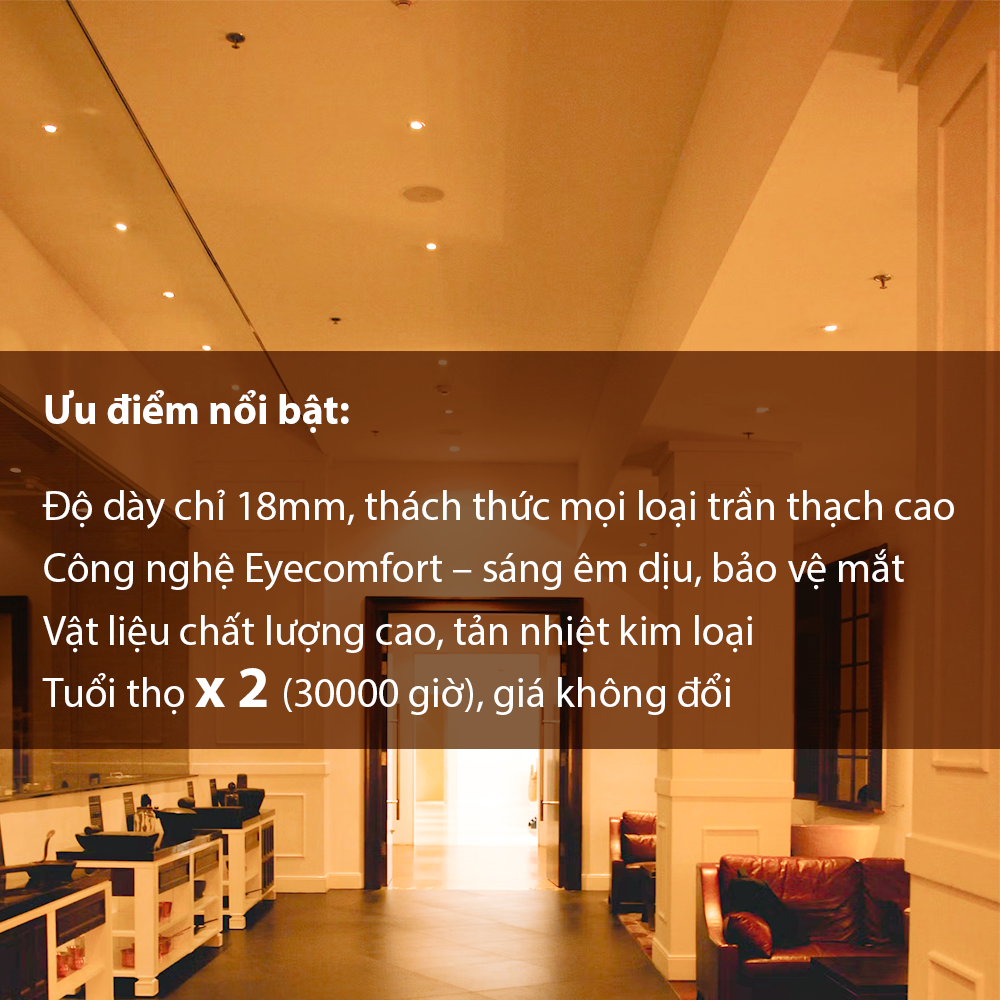 Đèn LED âm trần  PHILIPS Max DL262 Max siêu mỏng- công suất (9W, 12W)