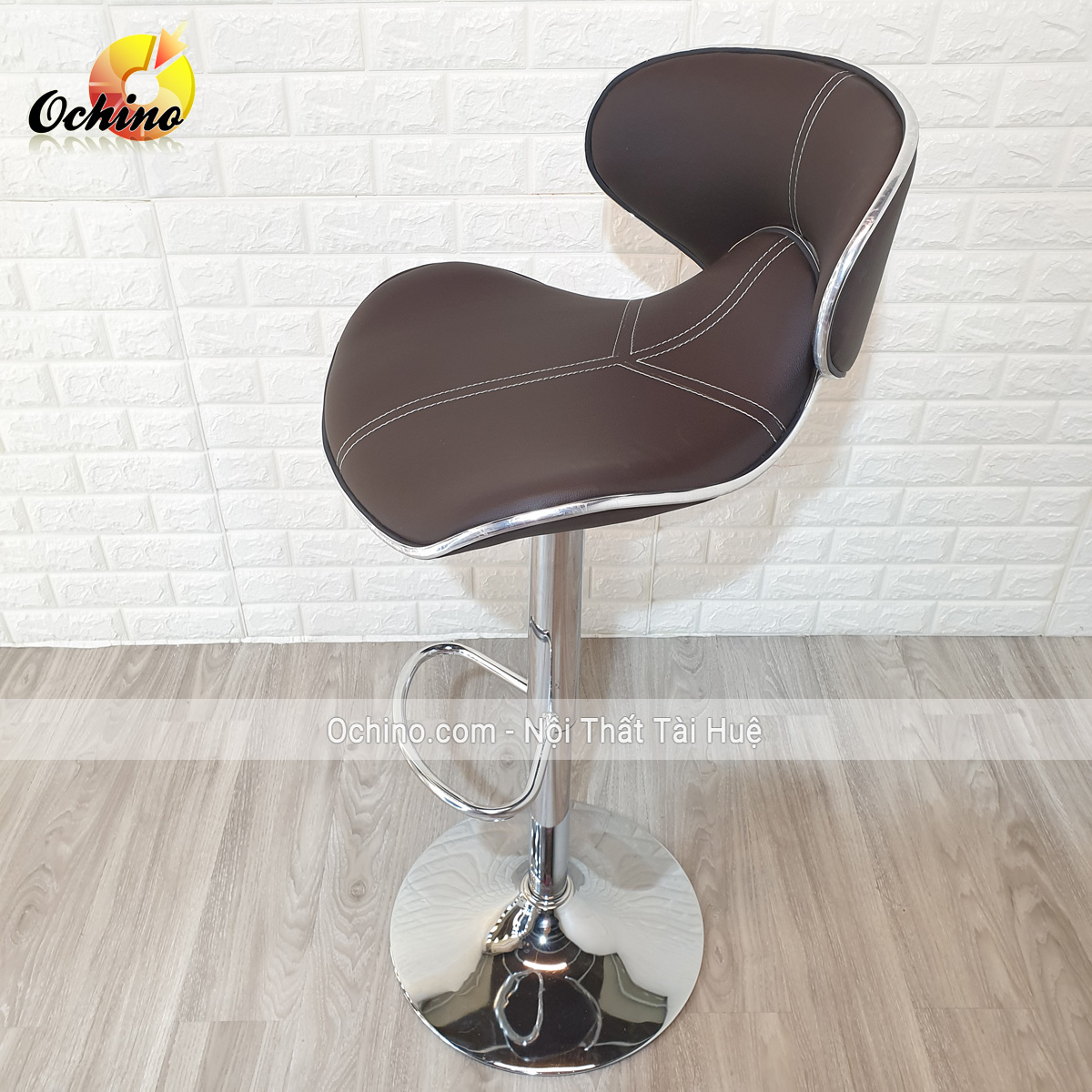 Ghế MakeUp, Ghế Trang Điểm Xoay, Ghế Quầy Bar, Ghế Bar Nâng lên Hạ xuống và Xoay 360 độ - Mẫu Da Cá có Tựa
