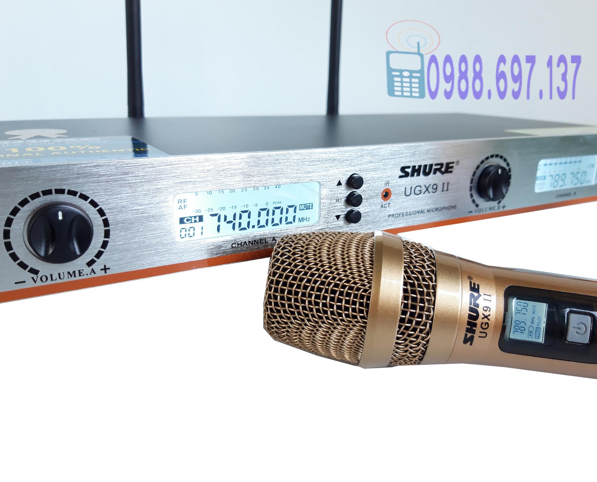 [Loại1] micro không dây cao cấp SHURE UGX 9 II - micro karaoke