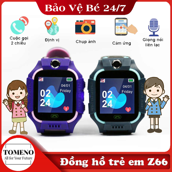 Đồng hồ thông minh trẻ em gắn sim định vị LPS Z66, màn hình cảm ứng , nghe gọi 2 chiều , Gọi SOS nhanh chóng , Tích Hợp Camera Chụp hình gửi về điện thoại của phụ huynh