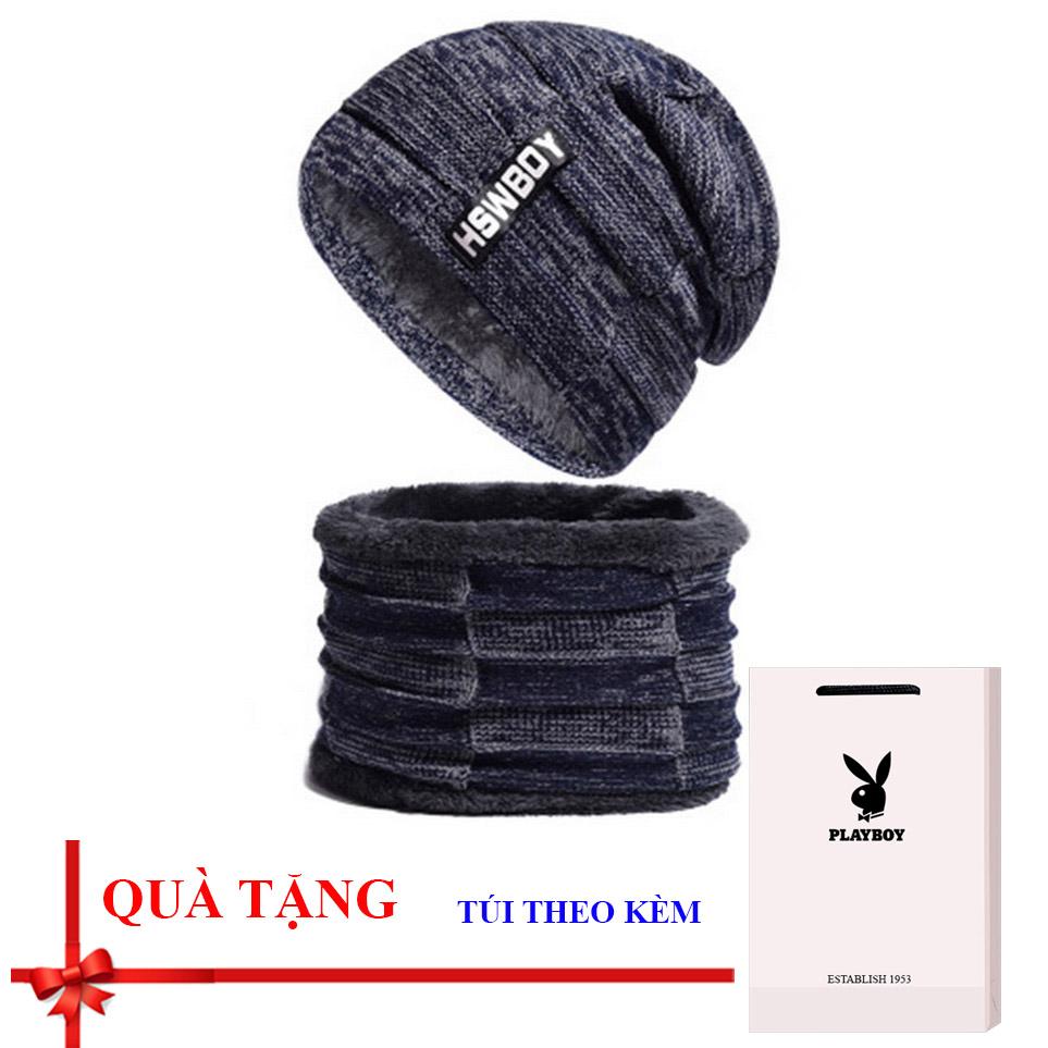 Mũ len thời trang P L A Y B O Y phong cách châu Âu, Có túi tặng kèm làm quà tặng