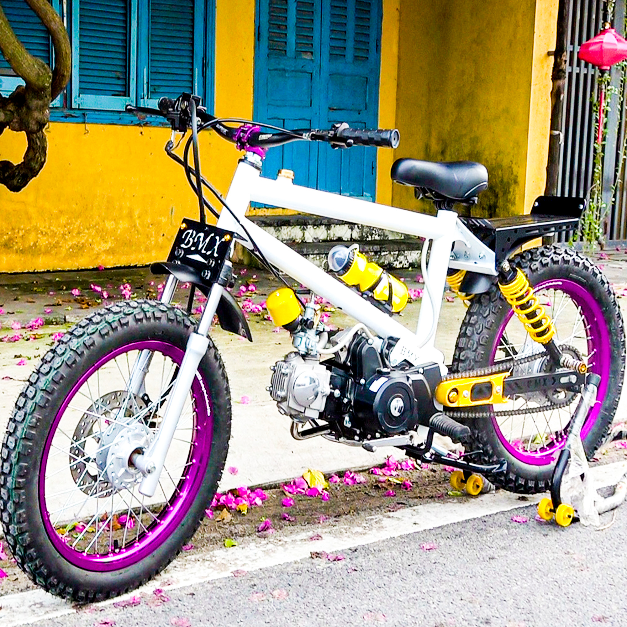 Sườn xe đạp bmx cub 130cc gắn máy wave dream