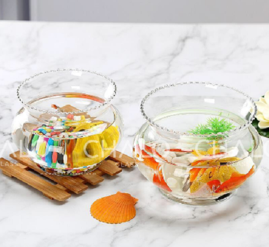 Bể cá thuỷ tinh trang trí 25cm, cóng cá thuỷ tinh trang trí, bình cá, chậu cây thuỷ tinh trang trí