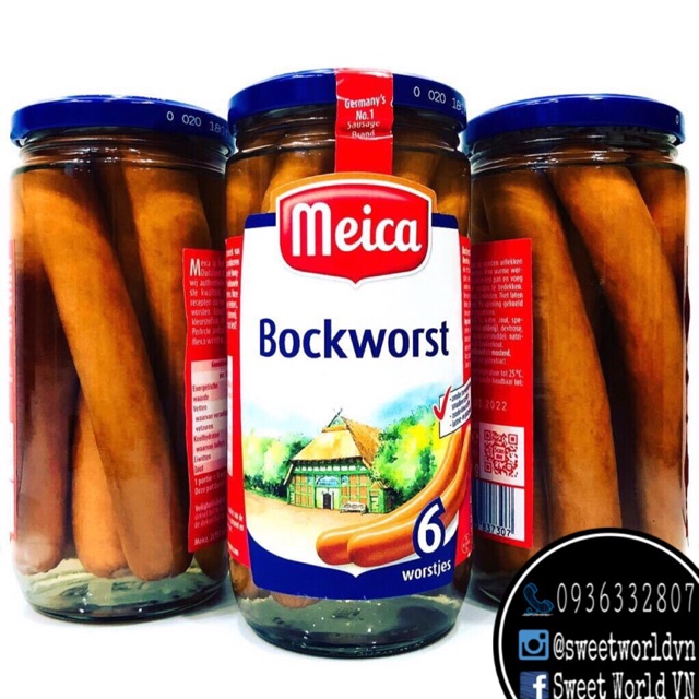 Xúc Xích Meica Bockworst  của Đức 380g /hủ
