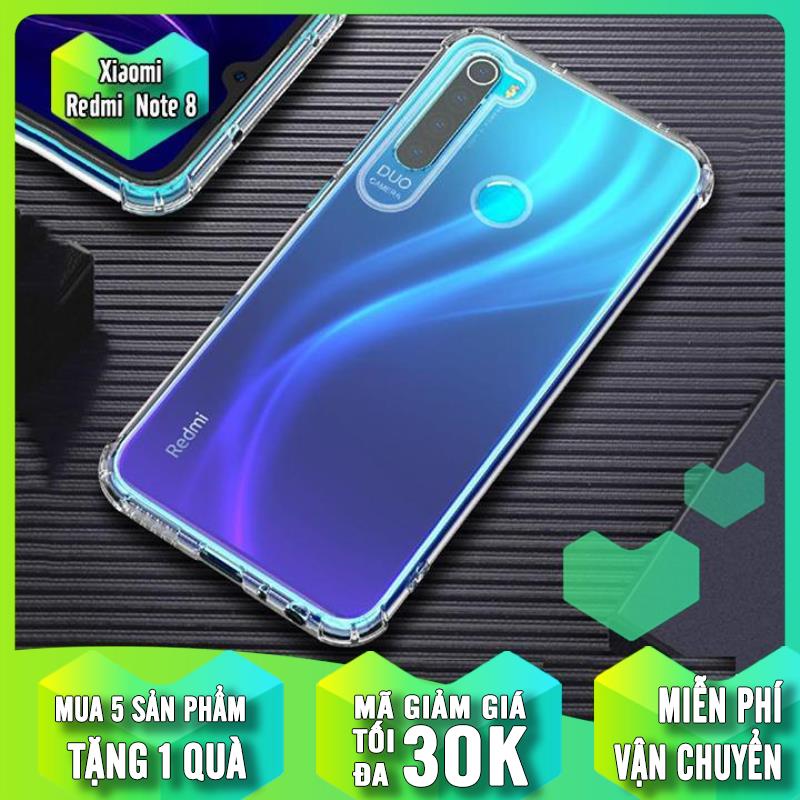 Ốp lưng cho Xiaomi Redmi Note 8 trong suốt chống sốc 6D