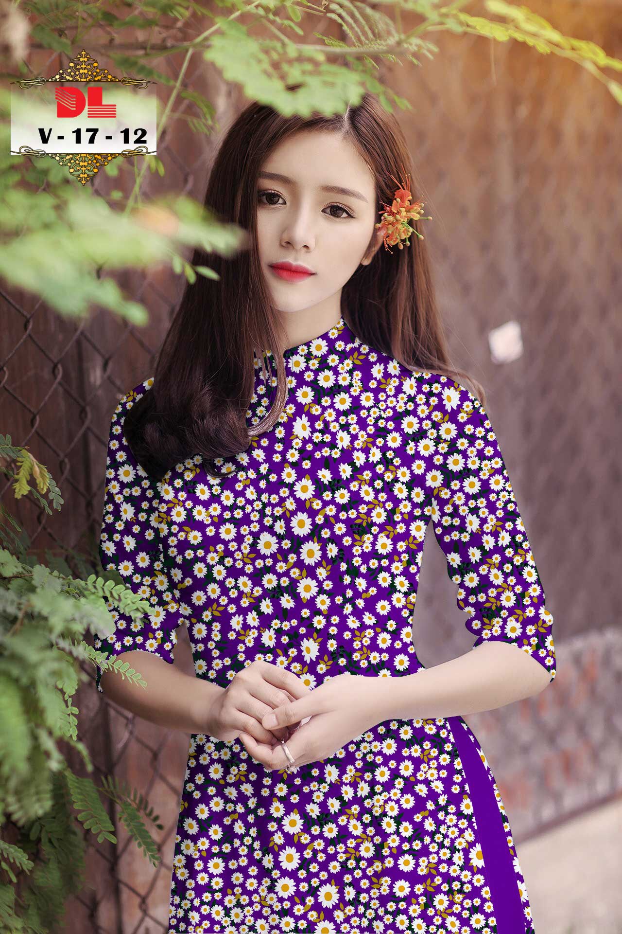 [HCM]Vải áo dài hoa cúc