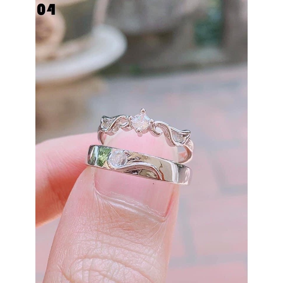 ♚▪ NHẪN ĐÔI BẠC TA ĐIỀU CHỈNH ĐƯỢC SZ TAY