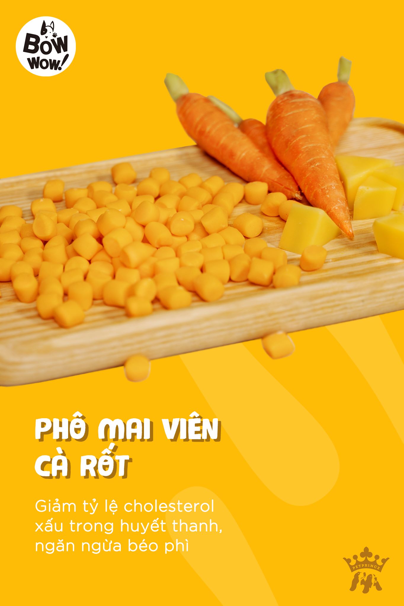 phô mai viên cà rốt Bowwow dành cho chó - T3 PETS SHOP